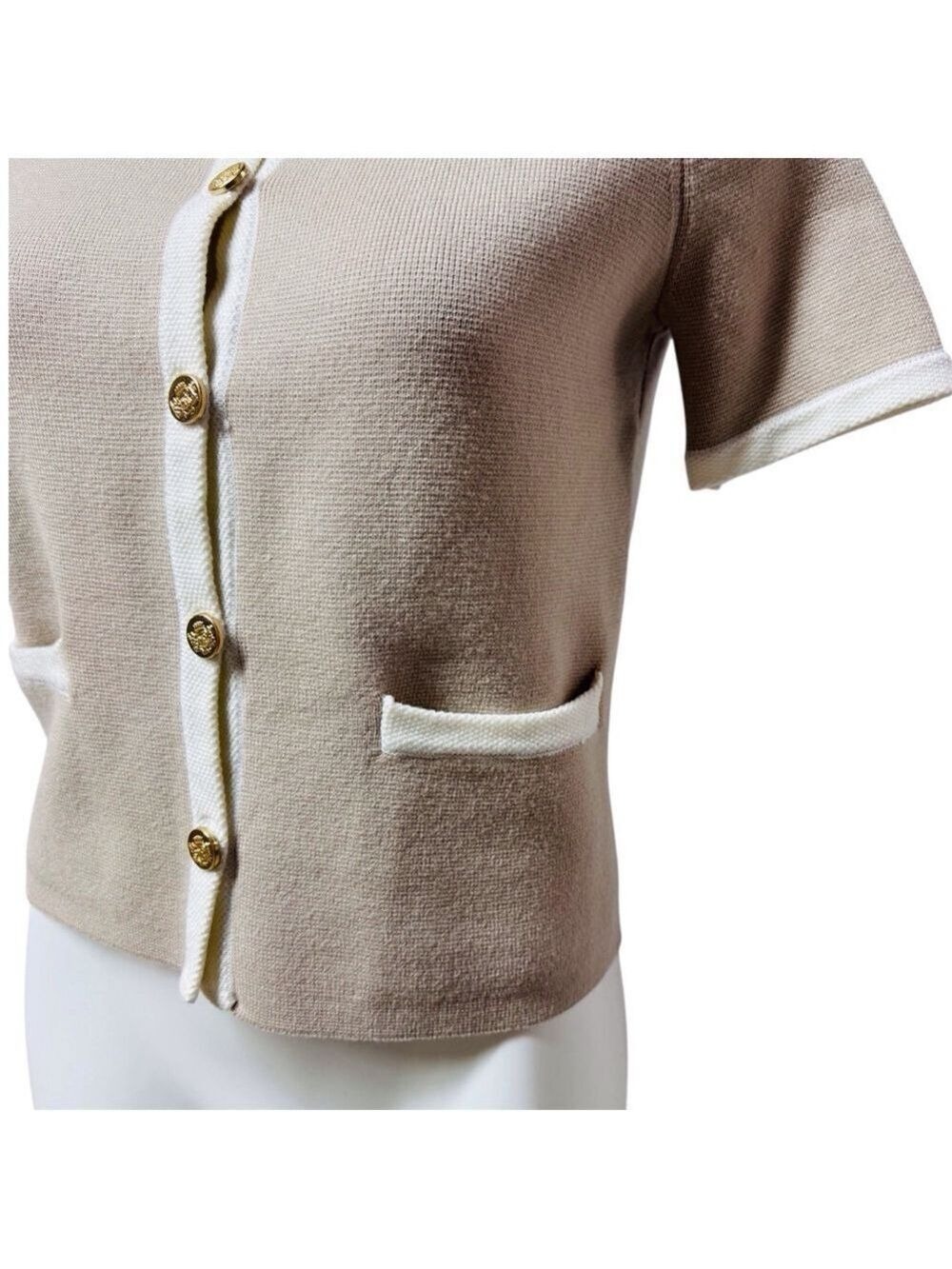 Truth Republic Tan Button Front Cardigan Sweater XS Petite - Picture 2 of 9